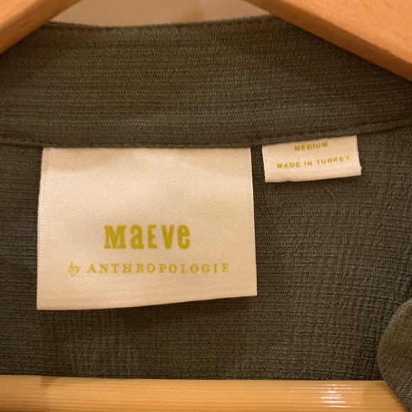 Anthropologie olive green short sleeve blouse - Picture 3 of 4